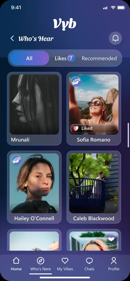 VYB Who's Here screen